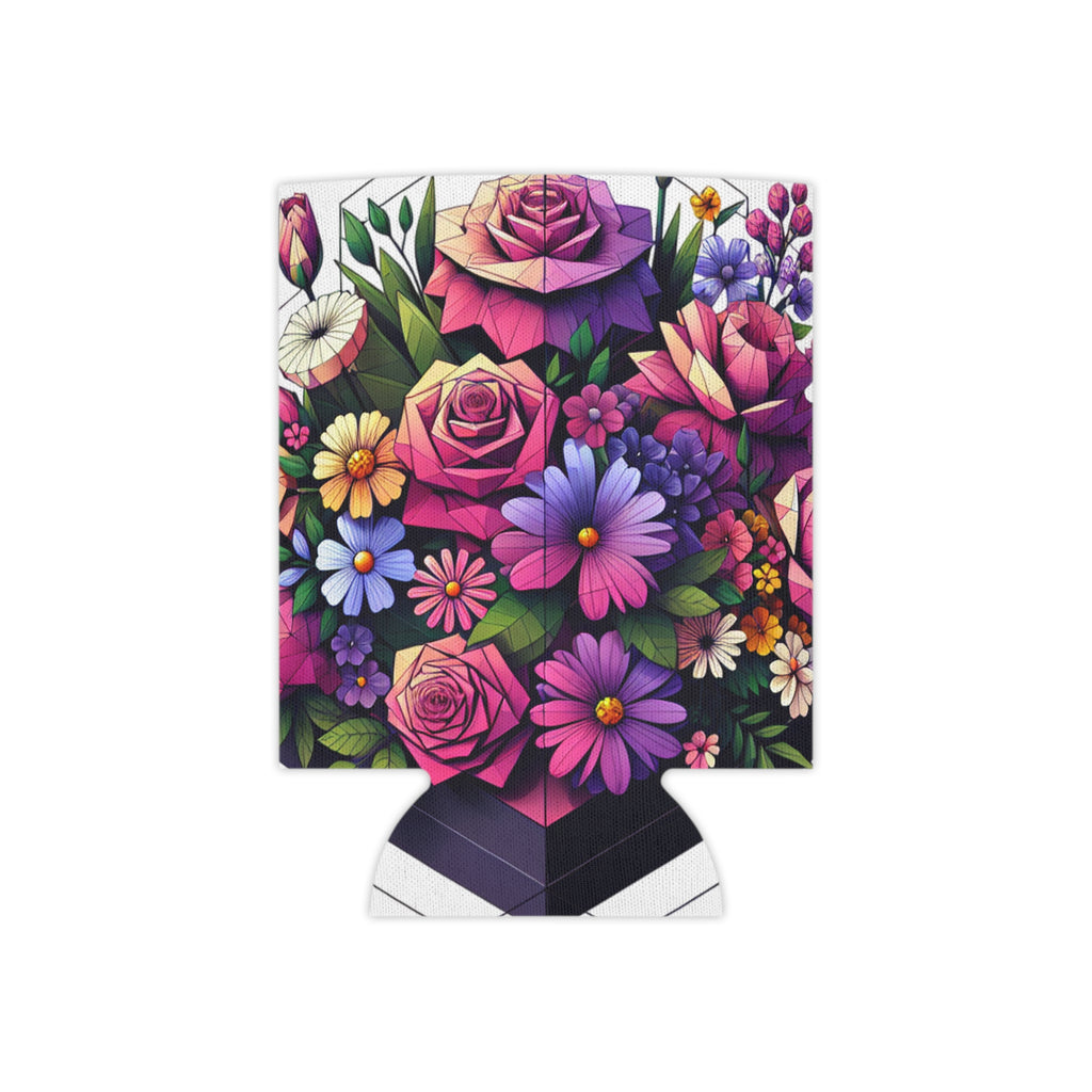 Floral Can Cooler - Drink Sleeve, Beverage Holder, Insulated Coozie, Flower Patterned Coolie, Summer Party Favor