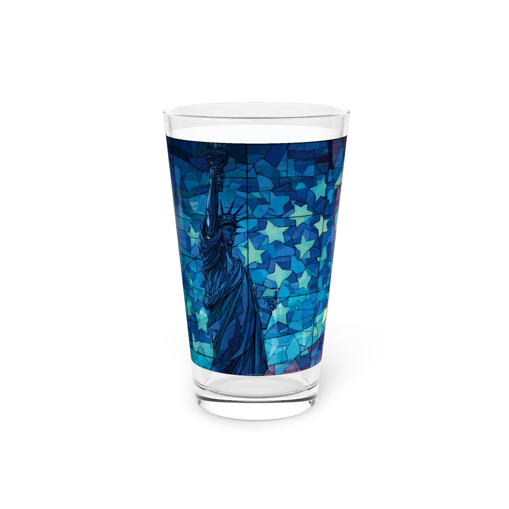Statue of Liberty Mosaic Pint Glass | American Stars Flag Pattern