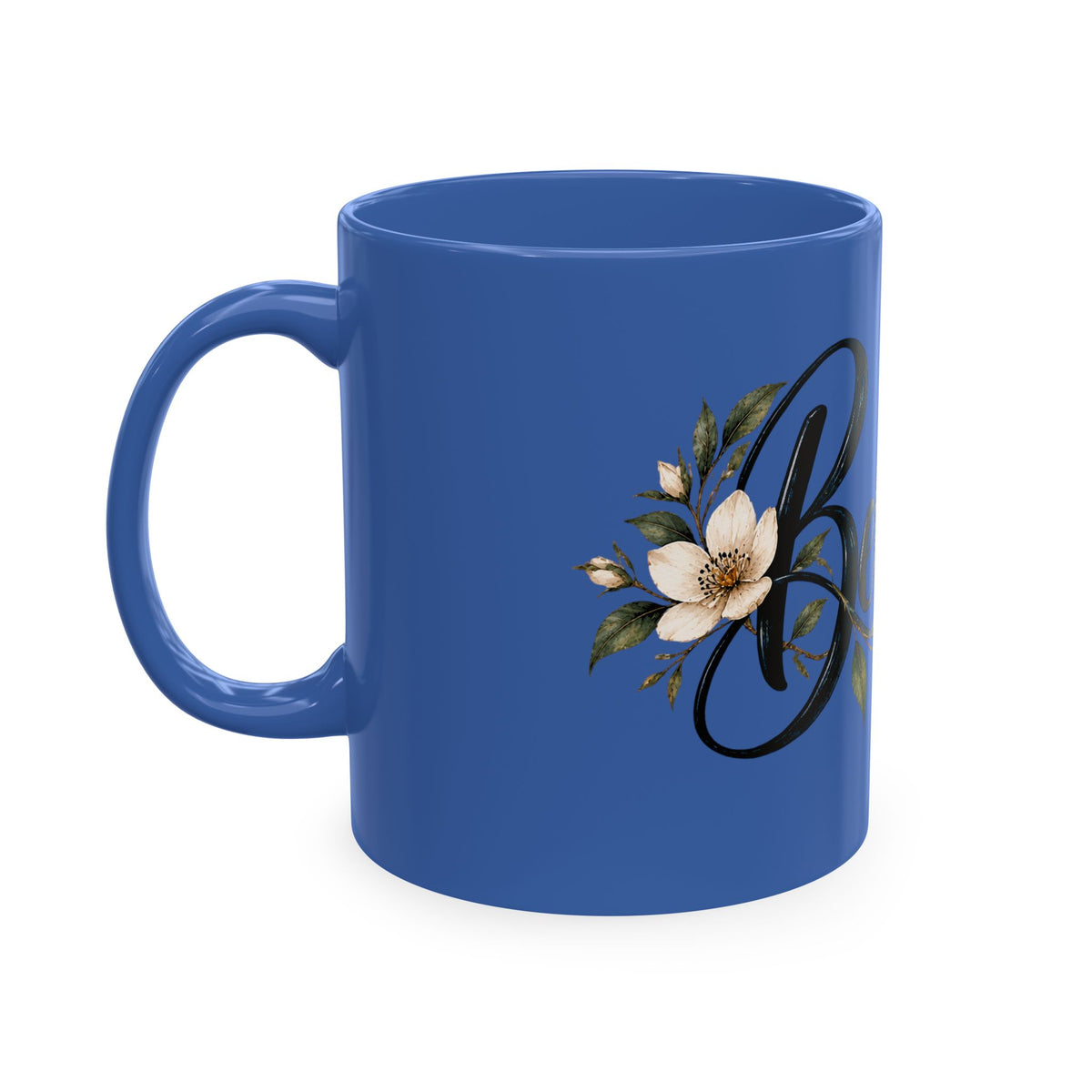 Beloved Ceramic Mug — Floral Script Coffee Cup