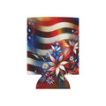 Floral Patriotic Pride Can Cooler - Koozie - Fourth of July - 4th of July