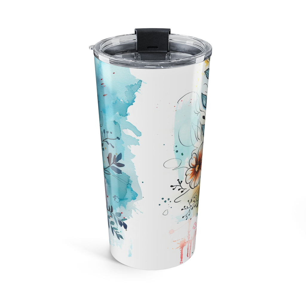 Whimsical Flowers and Cross Tumbler 20oz