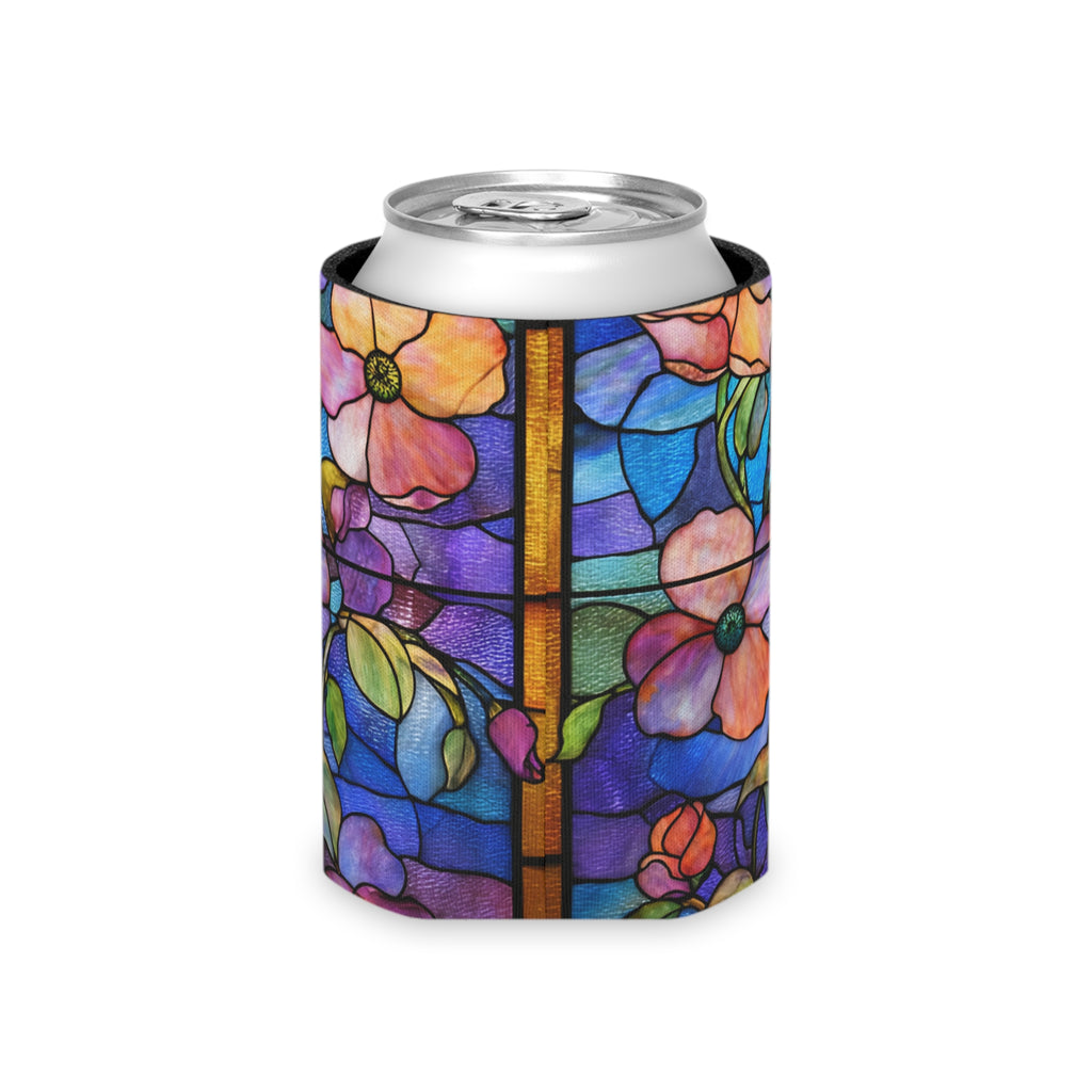 Stained Glass Floral Can Cooler | Flower Pattern Can Cooler