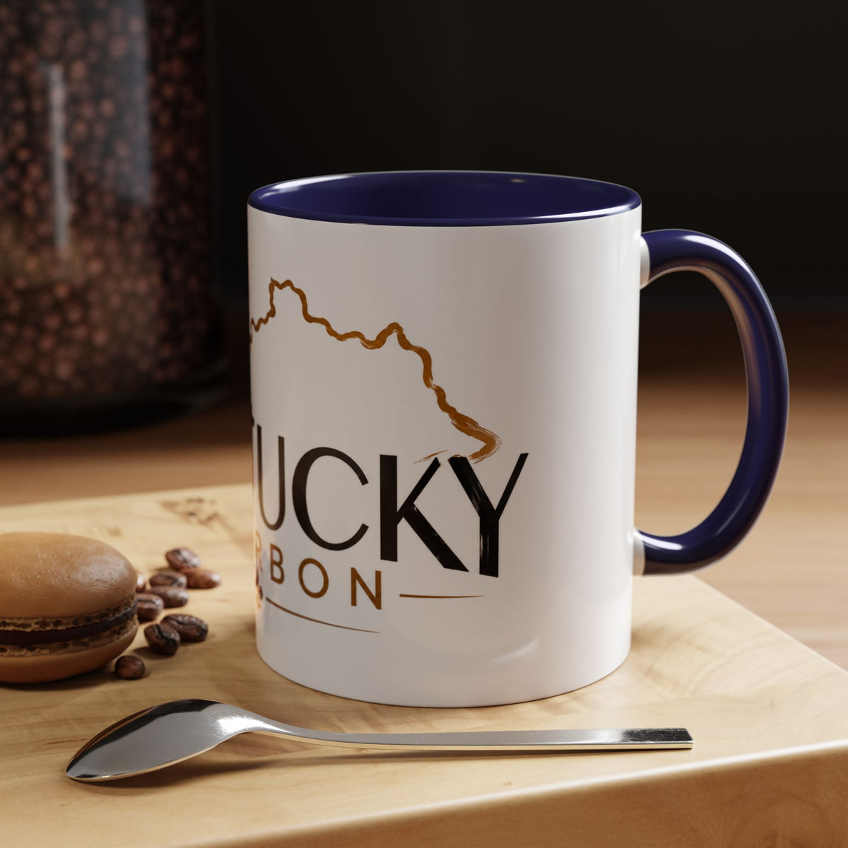 Kentucky Bourbon Accent Coffee Mug — State Outline Coffee Cup (11/15oz)