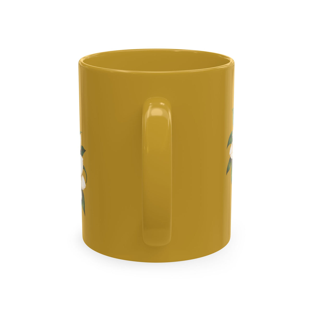 Kentucky Magnolia Ceramic Mug — State Script Coffee Cup with Floral Design