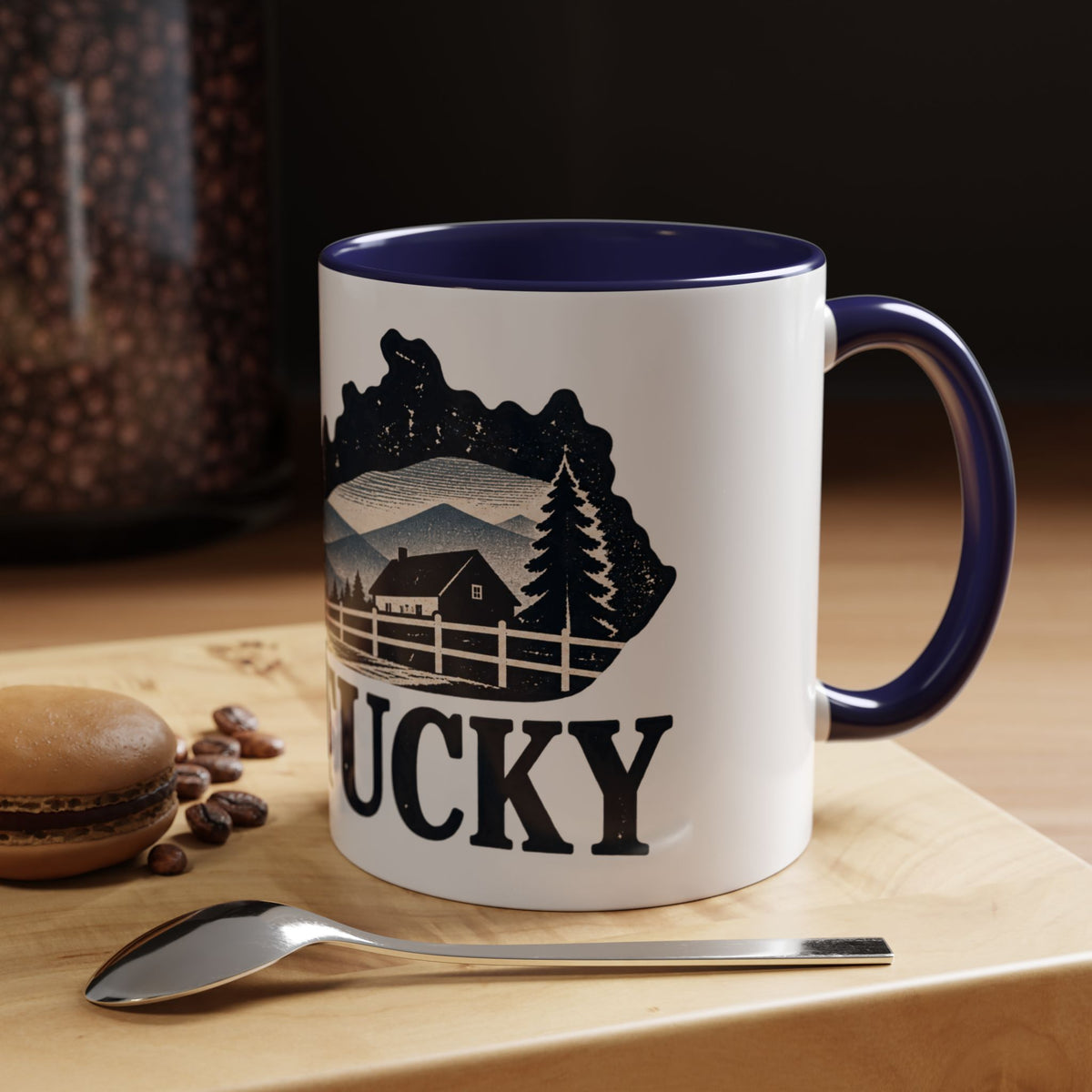 Kentucky Scenic Accent Coffee Mug — Mountain Farm Landscape Ceramic Mug (11/15oz)