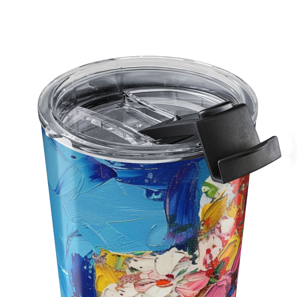 Monet Style Cross and Flowers Tumbler 20oz