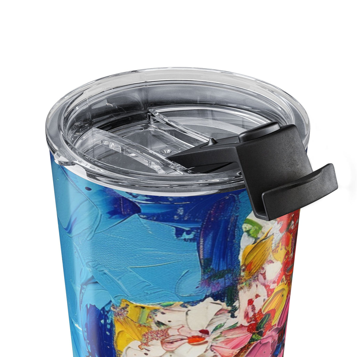 Monet Style Cross and Flowers Tumbler 20oz