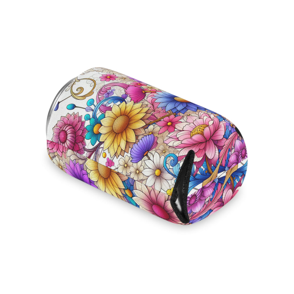Floral Can Cooler - Insulated Beverage Holder for Cold Drinks, Outdoor Events, Summer Picnics, Wedding Favors, Gift Idea, Party Supplies
