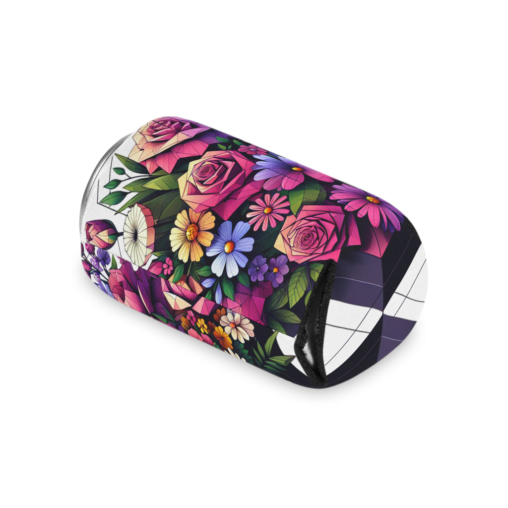 Floral Can Cooler - Drink Sleeve, Beverage Holder, Insulated Coozie, Flower Patterned Coolie, Summer Party Favor