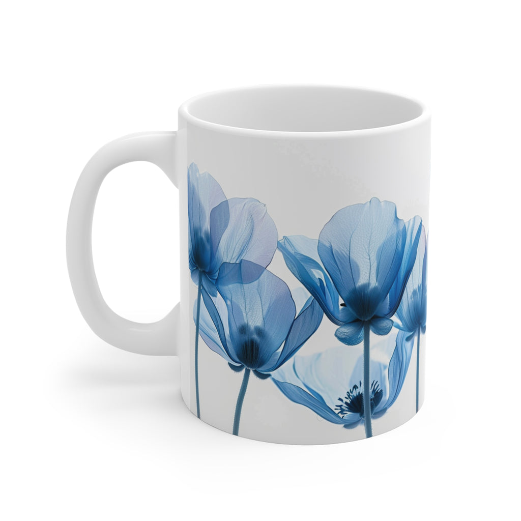Transparent Flowers Mug, Watercolor Wildflowers Coffee Mug, Gift for her, Spring Mug