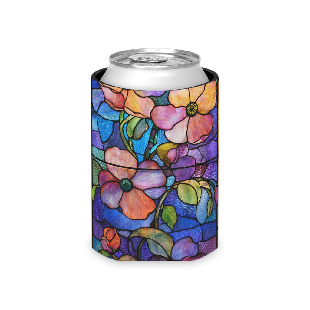 Stained Glass Floral Can Cooler | Flower Pattern Can Cooler