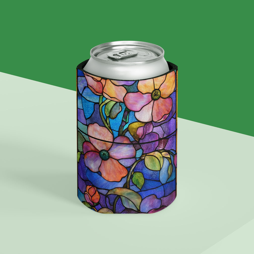 Stained Glass Floral Can Cooler | Flower Pattern Can Cooler