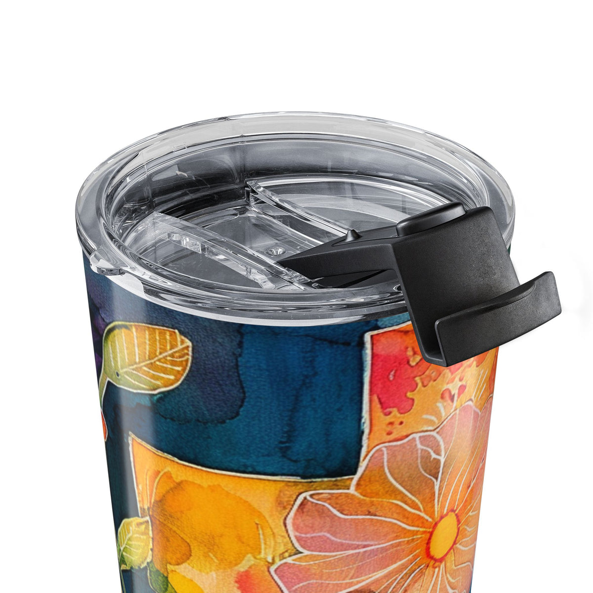 Cross and Whimsical Flowers Tumbler 20oz