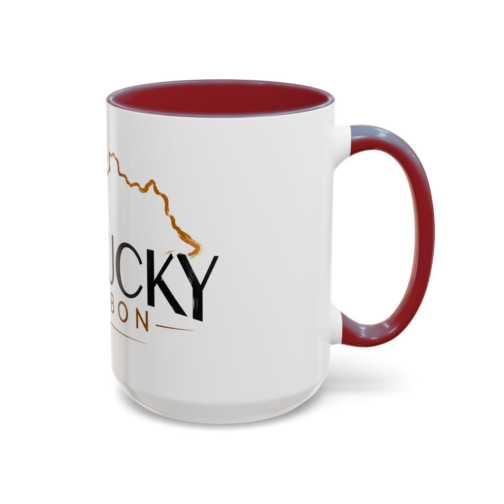 Kentucky Bourbon Accent Coffee Mug — State Outline Coffee Cup (11/15oz)