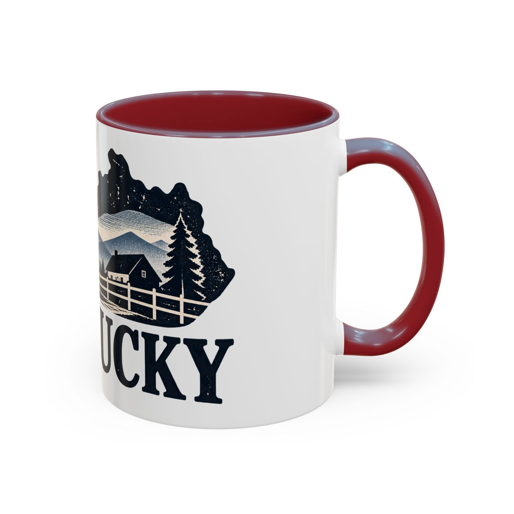 Kentucky Scenic Accent Coffee Mug — Mountain Farm Landscape Ceramic Mug (11/15oz)