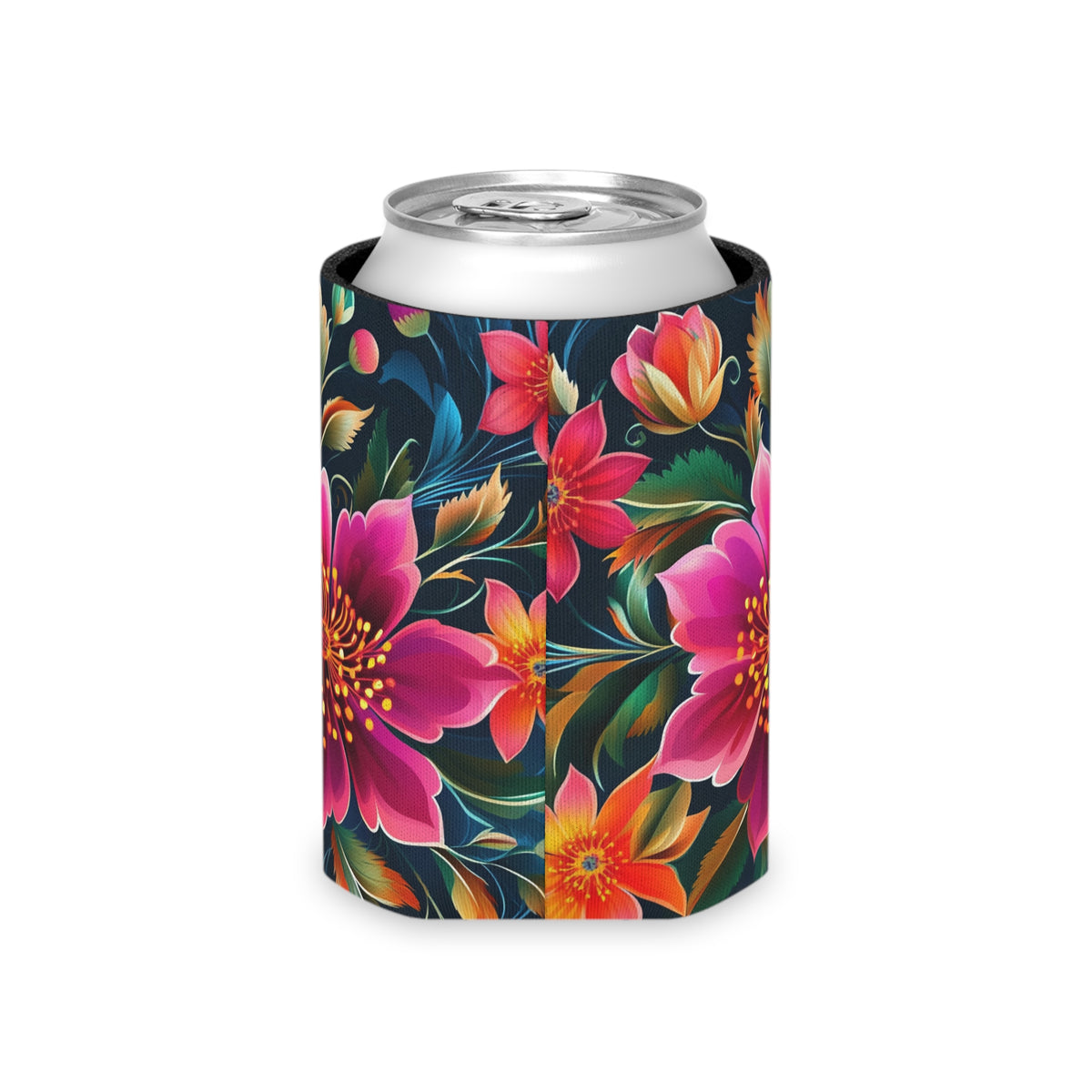 Floral Can Cooler, Drink Sleeve, Beverage Insulator, Beer Holder, Soda Can Cover, Tropical Koozie