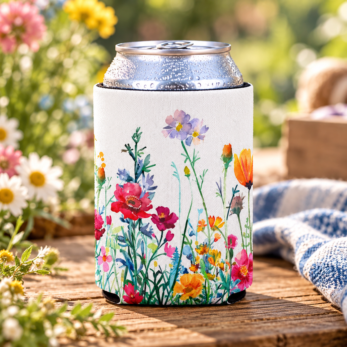 Dainty Flower Can Cooler - Koozie for Women Part Duet