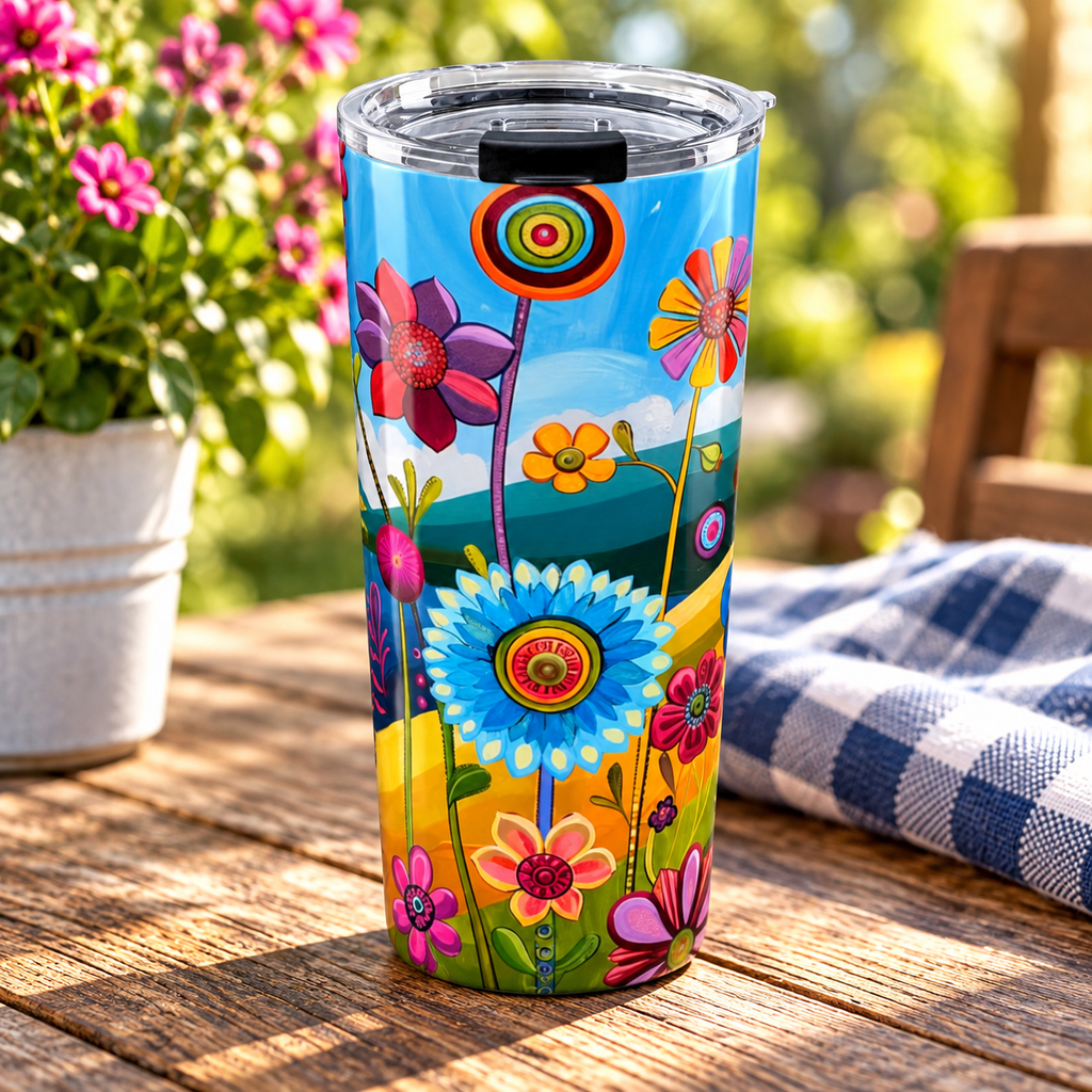 Retro Blooms Tumbler 20oz