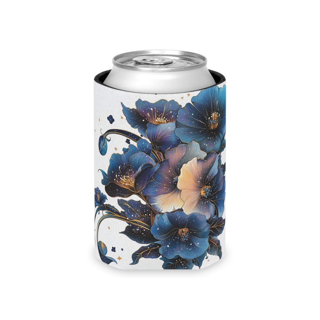 Floral Can Cooler, Flower Pattern Drink Holder, Beverage Insulator Sleeve, Botanical Print Beer Can Cozy, Garden Party Favor