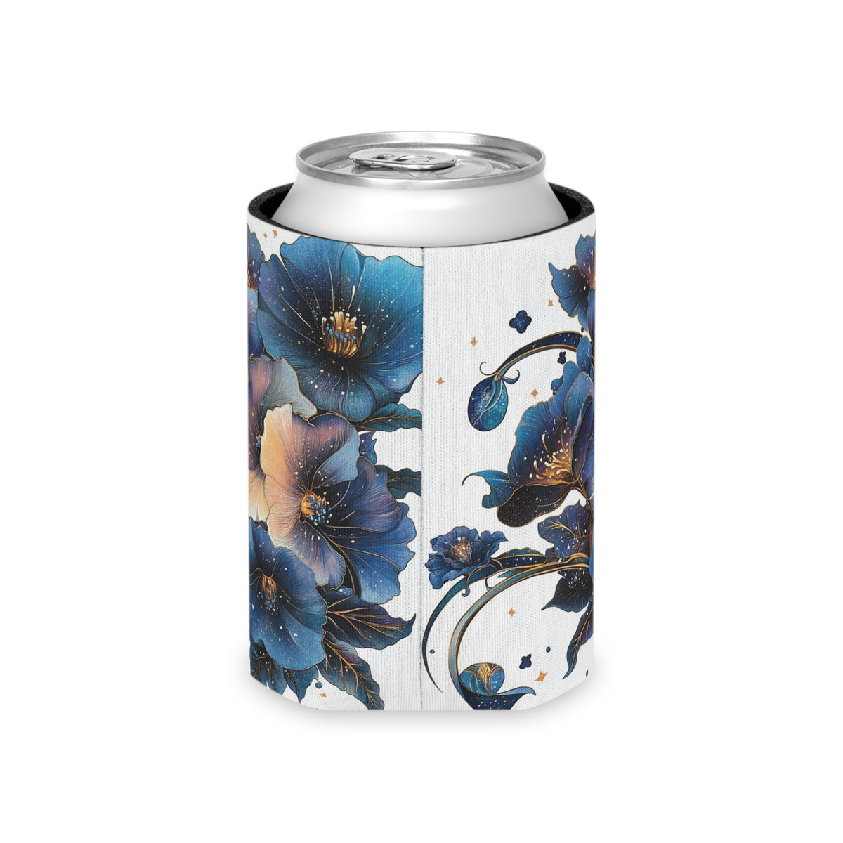 Floral Can Cooler, Flower Pattern Drink Holder, Beverage Insulator Sleeve, Botanical Print Beer Can Cozy, Garden Party Favor