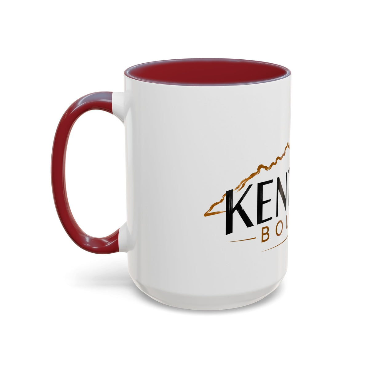 Kentucky Bourbon Accent Coffee Mug — State Outline Coffee Cup (11/15oz)
