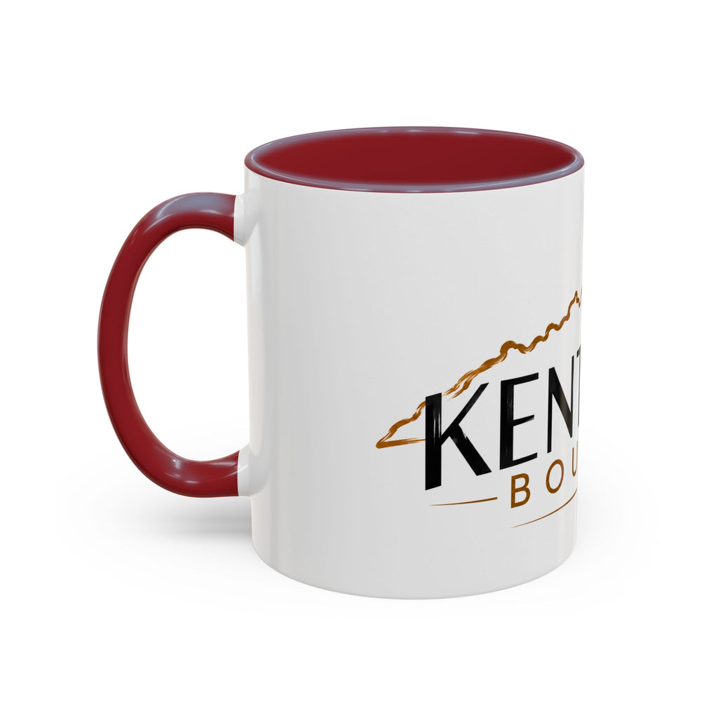 Kentucky Bourbon Accent Coffee Mug — State Outline Coffee Cup (11/15oz)