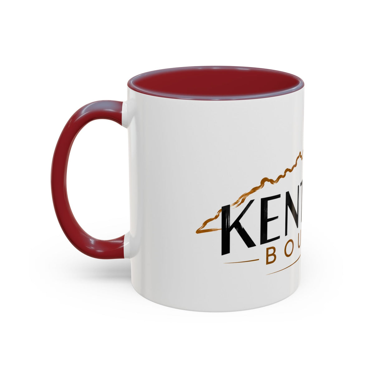 Kentucky Bourbon Accent Coffee Mug — State Outline Coffee Cup (11/15oz)