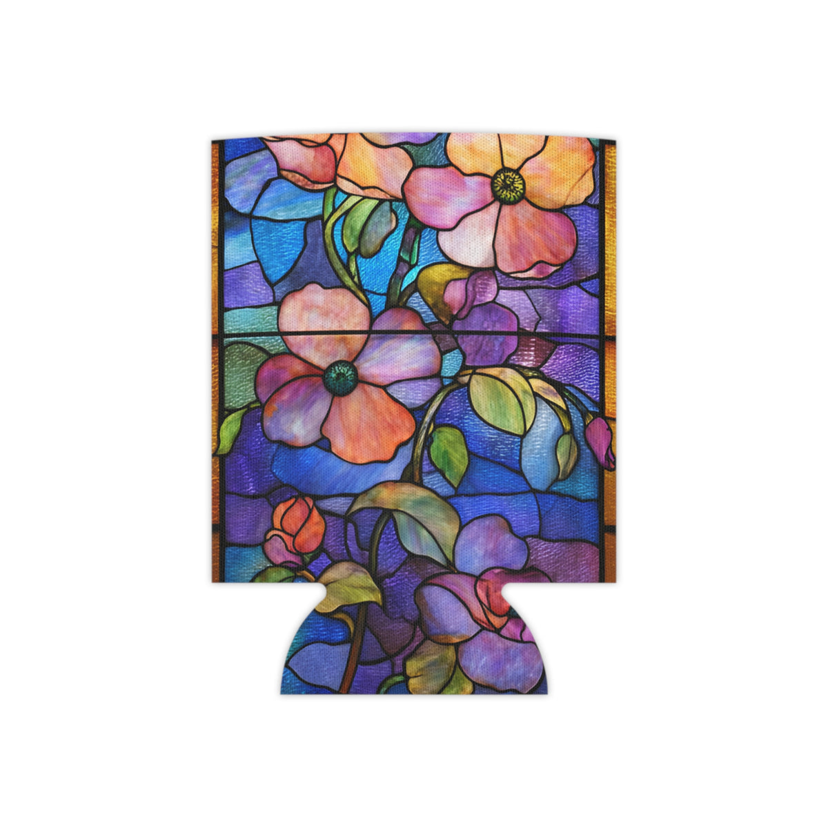 Stained Glass Floral Can Cooler | Flower Pattern Can Cooler