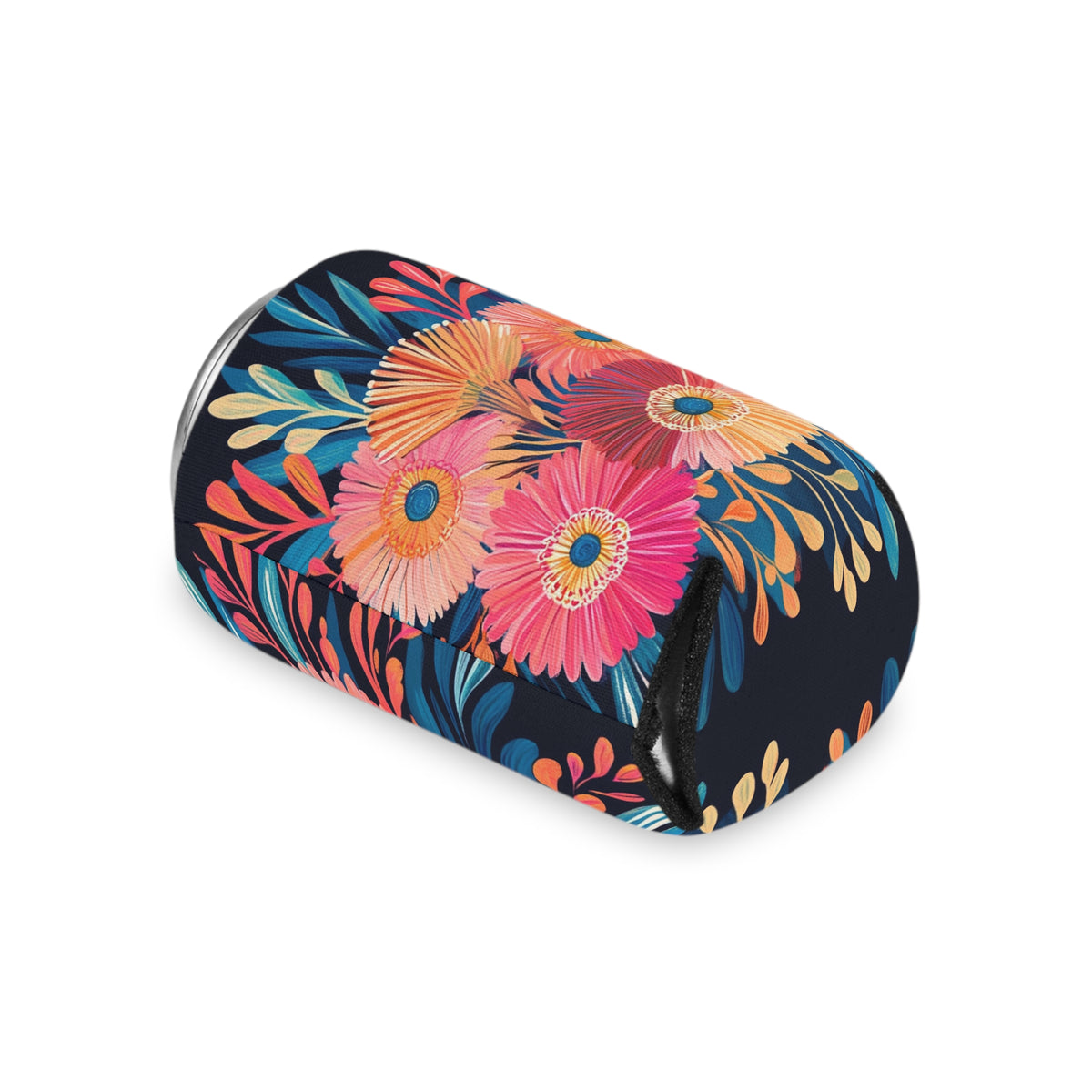 Floral Can Cooler, Insulated Beverage Holder, Summer Drink Sleeve, Flower Print Beer Hugger, Botanical Pattern Slim Can Insulator