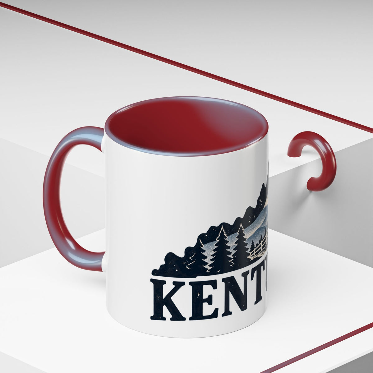 Kentucky Scenic Accent Coffee Mug — Mountain Farm Landscape Ceramic Mug (11/15oz)