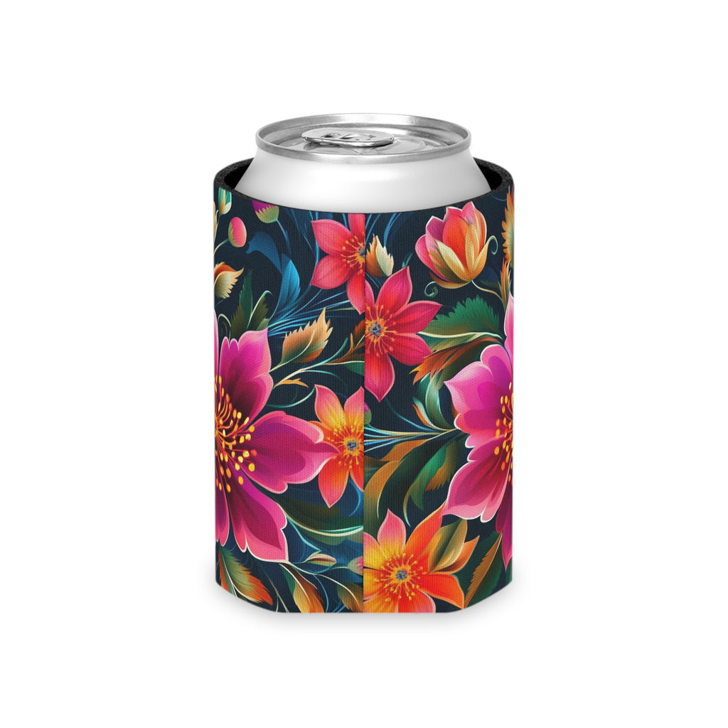 Floral Can Cooler, Drink Sleeve, Beverage Insulator, Beer Holder, Soda Can Cover, Tropical Koozie