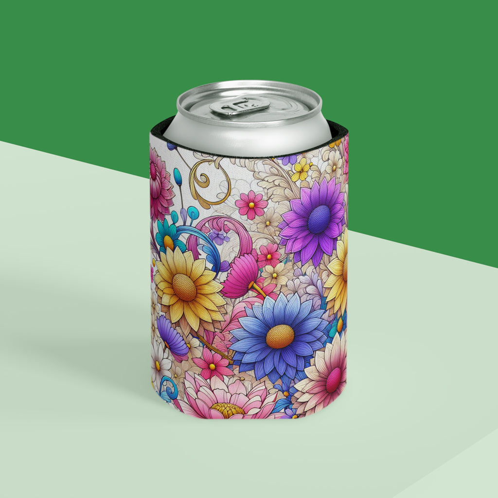 Floral Can Cooler - Insulated Beverage Holder for Cold Drinks, Outdoor Events, Summer Picnics, Wedding Favors, Gift Idea, Party Supplies