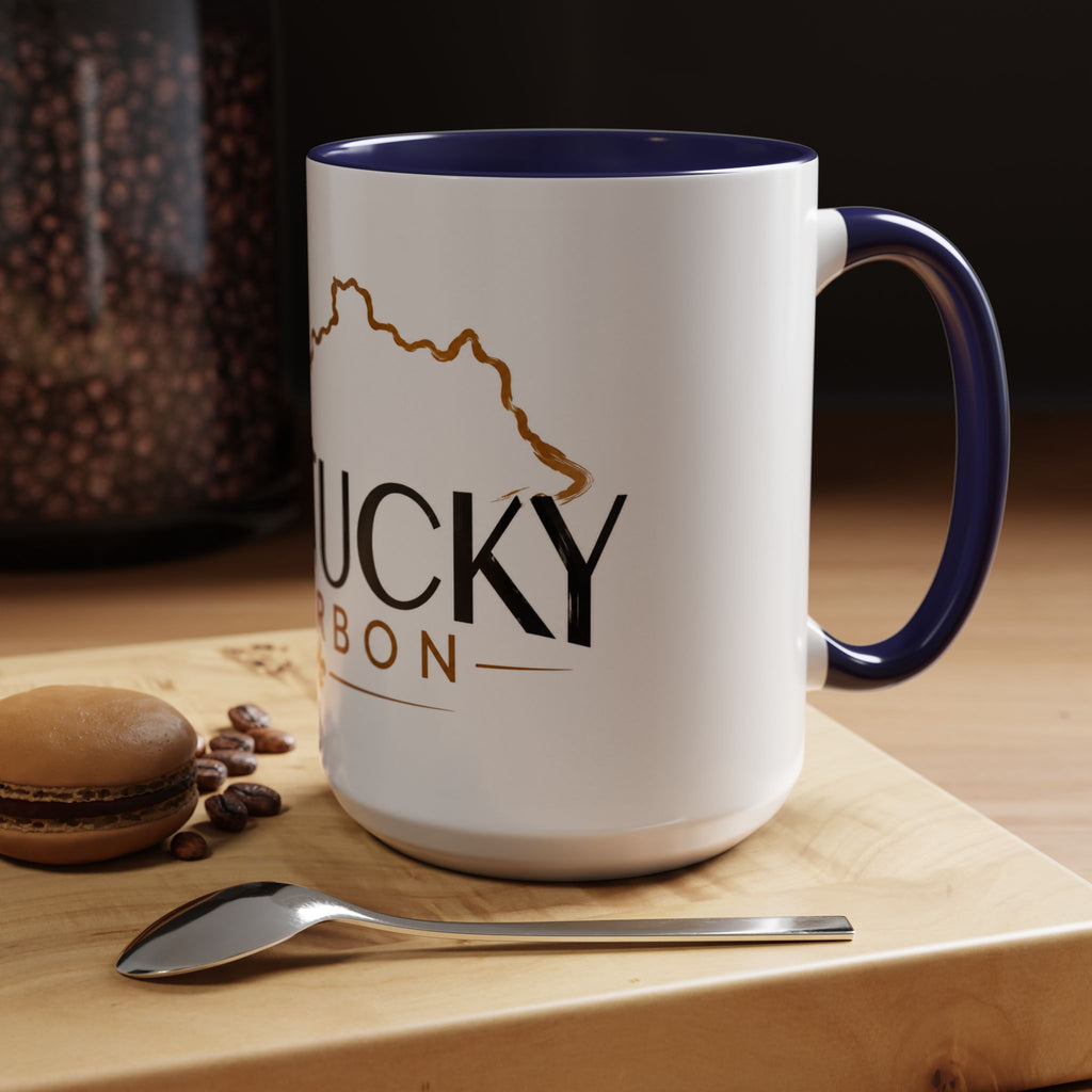 Kentucky Bourbon Accent Coffee Mug — State Outline Coffee Cup (11/15oz)