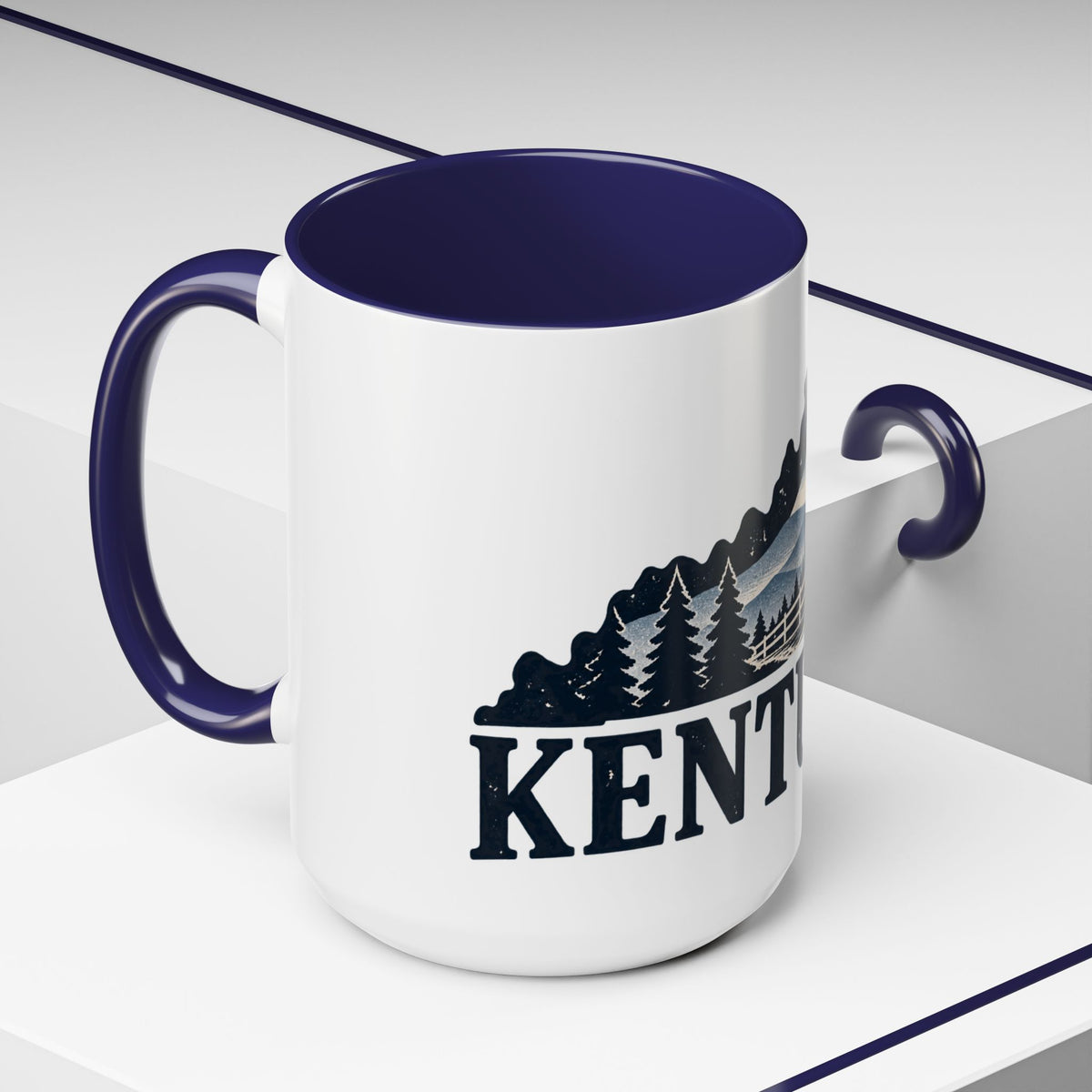Kentucky Scenic Accent Coffee Mug — Mountain Farm Landscape Ceramic Mug (11/15oz)