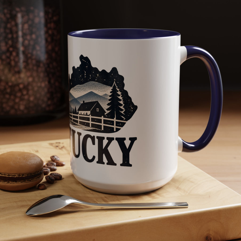 Kentucky Scenic Accent Coffee Mug — Mountain Farm Landscape Ceramic Mug (11/15oz)
