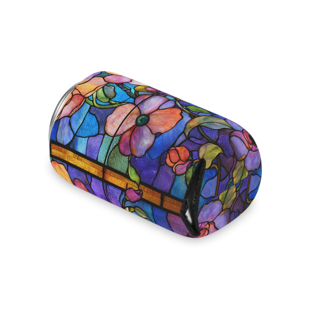 Stained Glass Floral Can Cooler | Flower Pattern Can Cooler