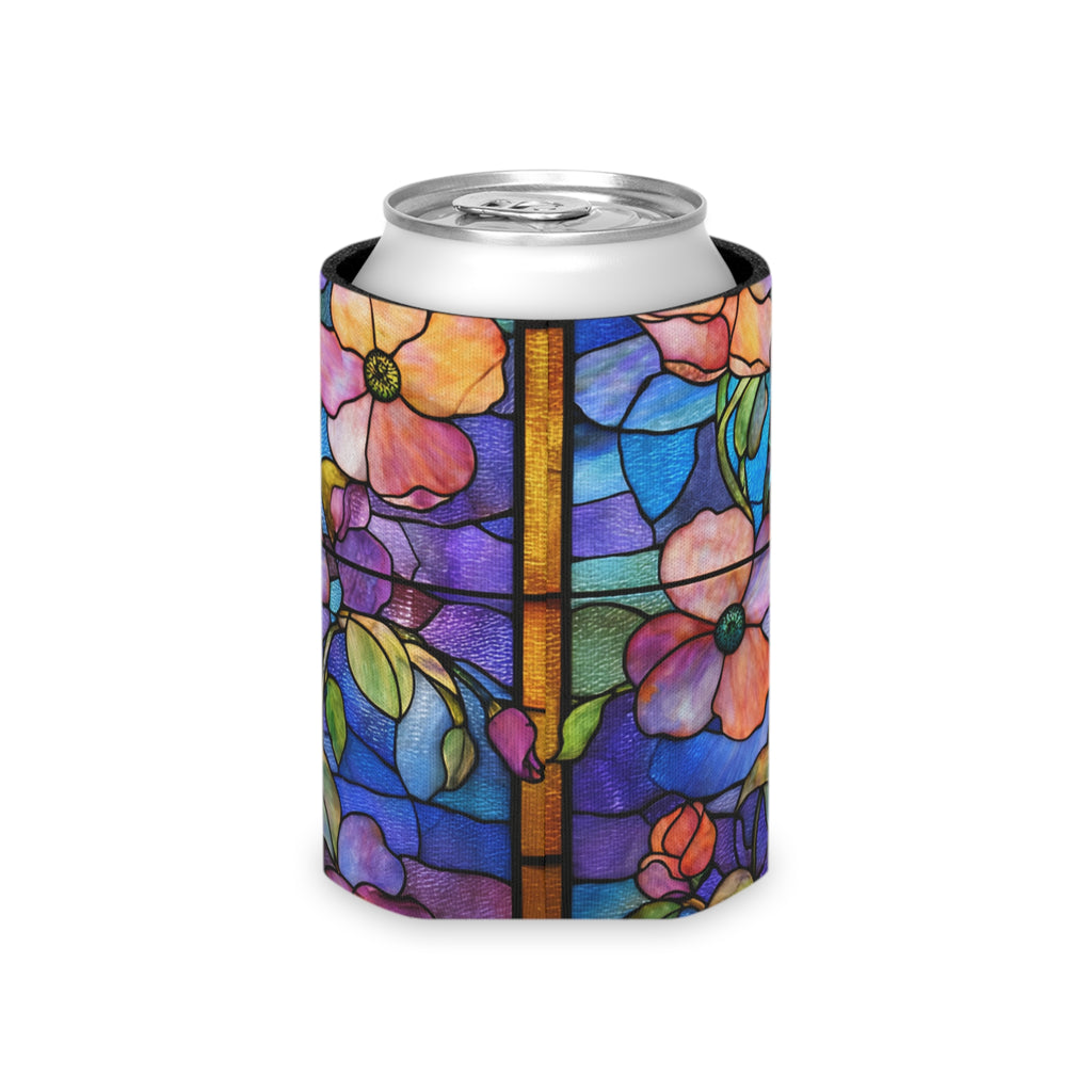 Stained Glass Floral Can Cooler | Flower Pattern Can Cooler