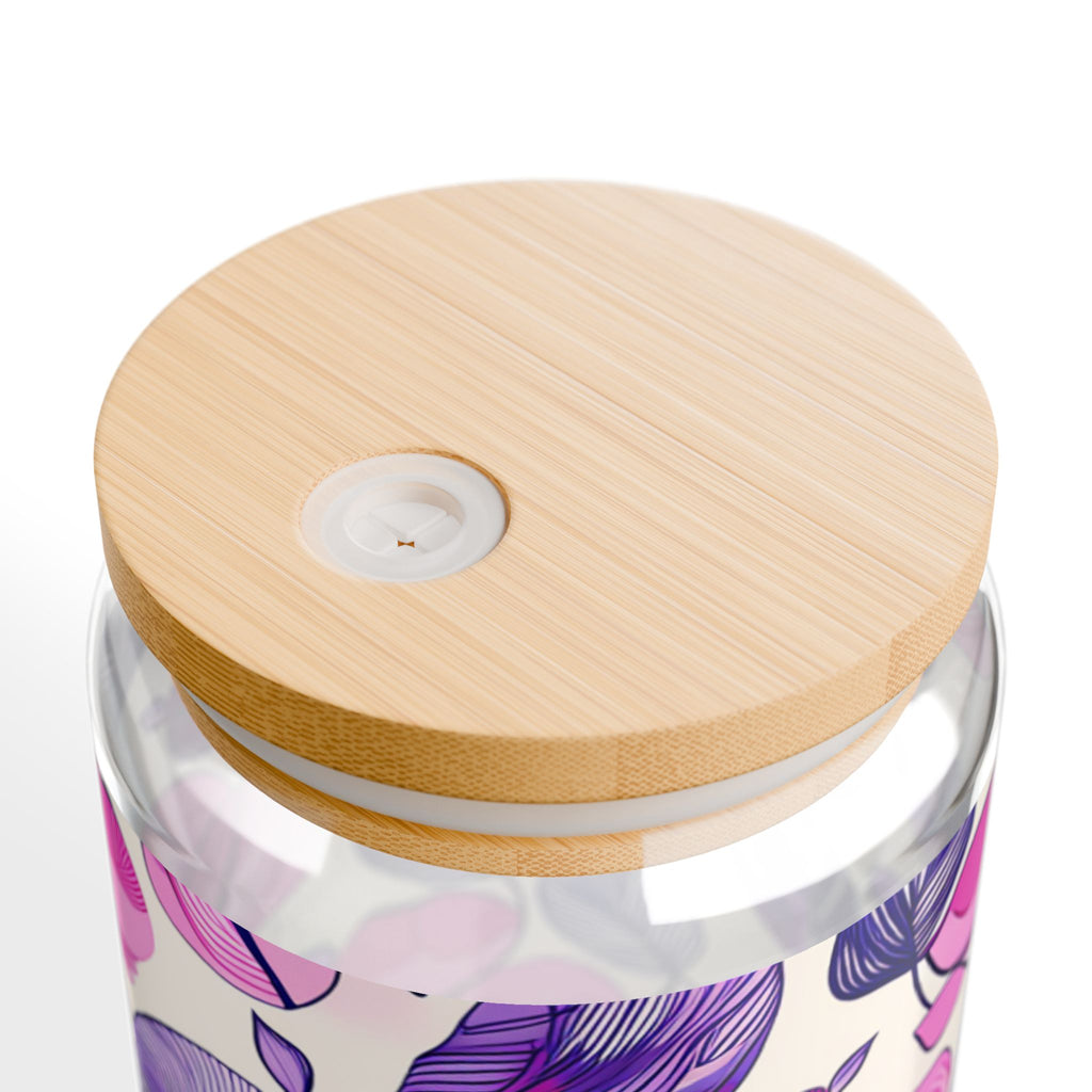 Floral Stained Glass Sipper Glass, 16oz