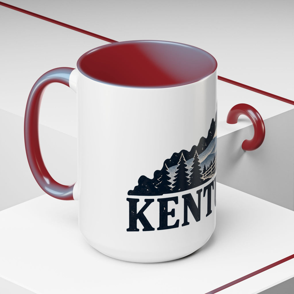 Kentucky Scenic Accent Coffee Mug — Mountain Farm Landscape Ceramic Mug (11/15oz)