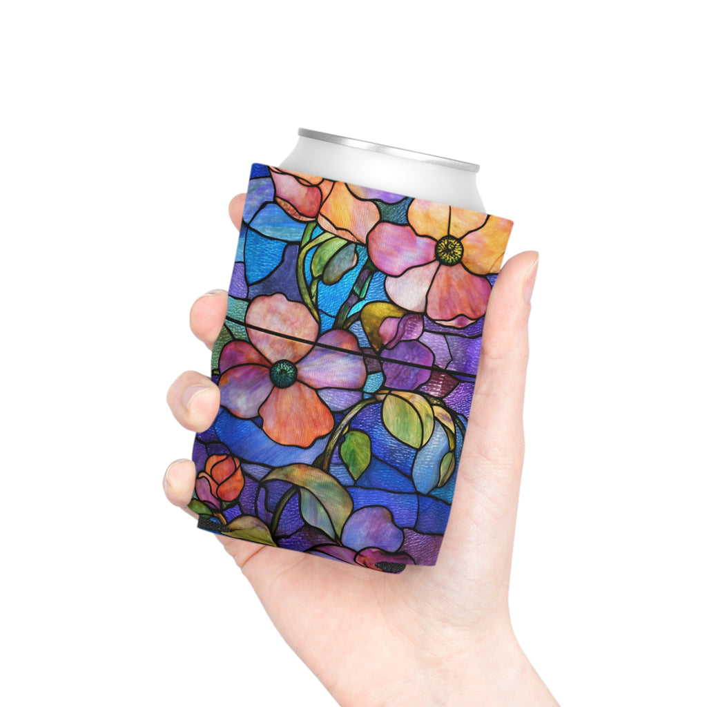 Stained Glass Floral Can Cooler | Flower Pattern Can Cooler