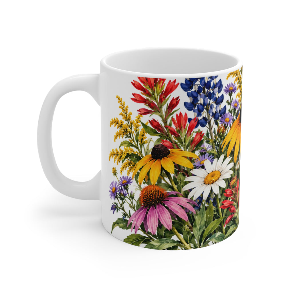 Wildflower Bouquet Mug — Colorful Meadow Floral Coffee Cup (11 oz)
