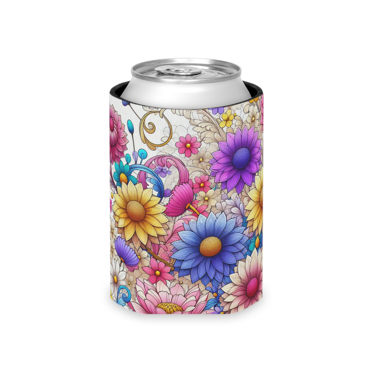 Floral Can Cooler - Insulated Beverage Holder for Cold Drinks, Outdoor Events, Summer Picnics, Wedding Favors, Gift Idea, Party Supplies