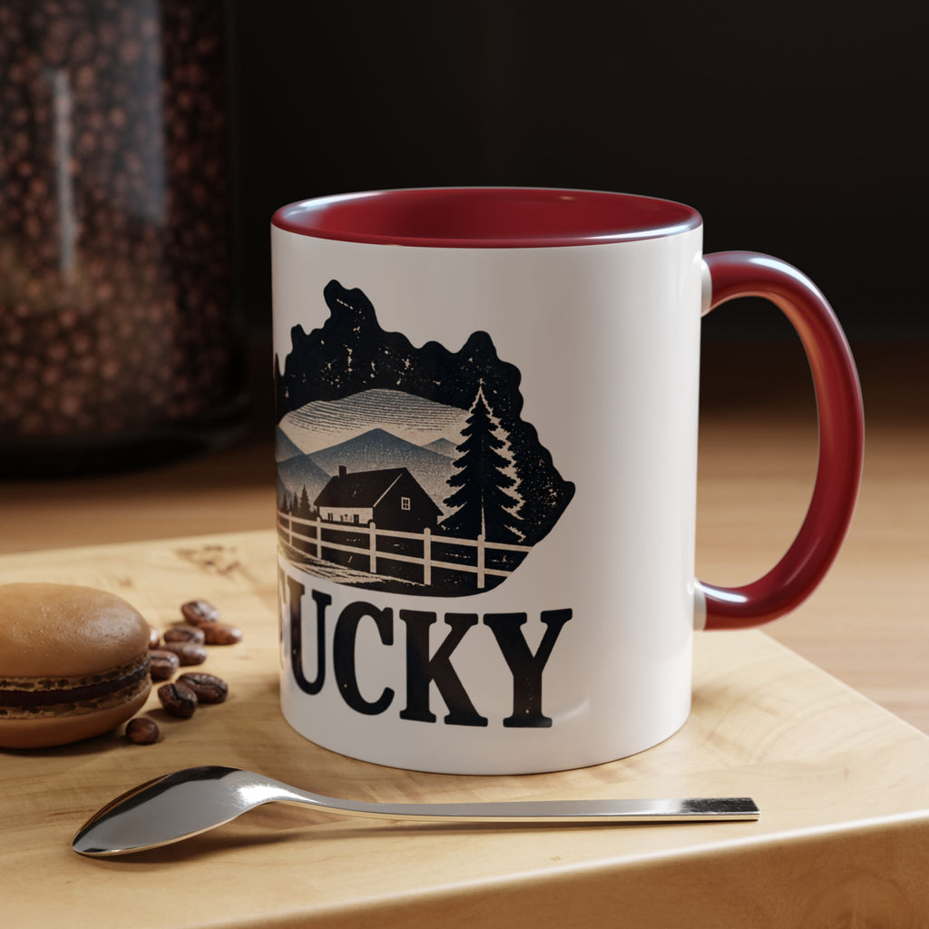 Kentucky Scenic Accent Coffee Mug — Mountain Farm Landscape Ceramic Mug (11/15oz)