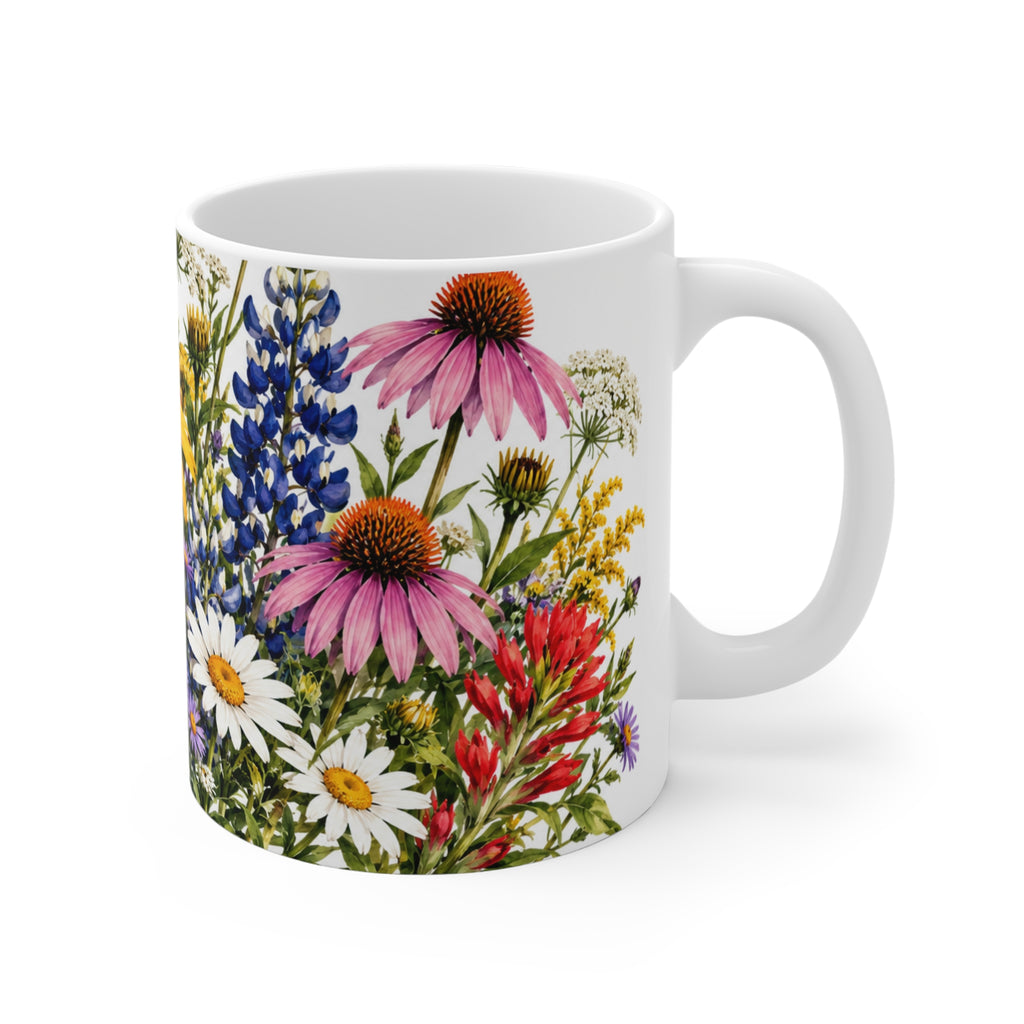 Wildflower Bouquet Mug — Colorful Meadow Floral Coffee Cup (11 oz)