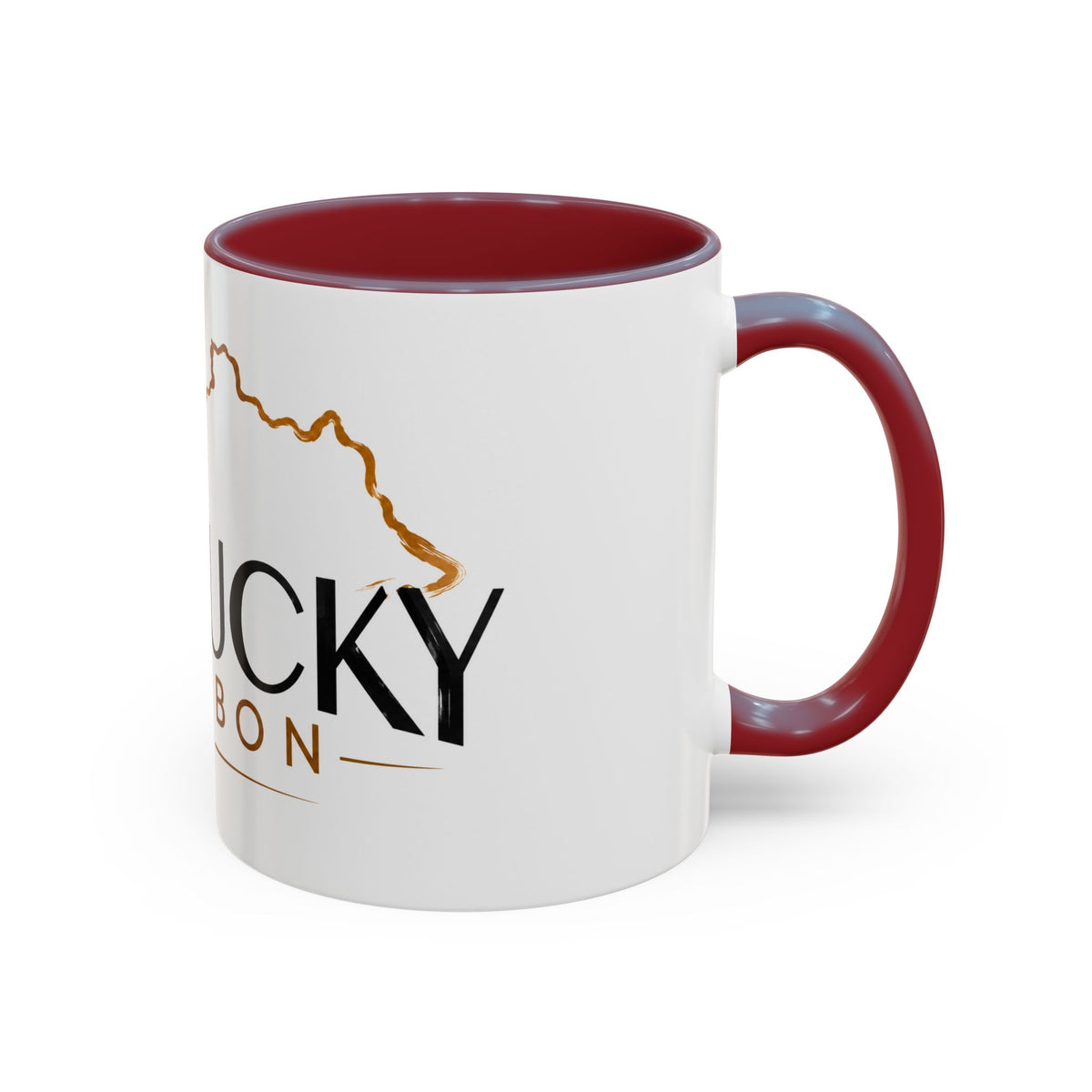 Kentucky Bourbon Accent Coffee Mug — State Outline Coffee Cup (11/15oz)