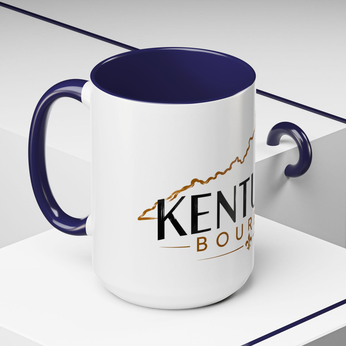 Kentucky Bourbon Accent Coffee Mug — State Outline Coffee Cup (11/15oz)