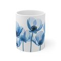 Transparent Flowers Mug, Watercolor Wildflowers Coffee Mug, Gift for her, Spring Mug