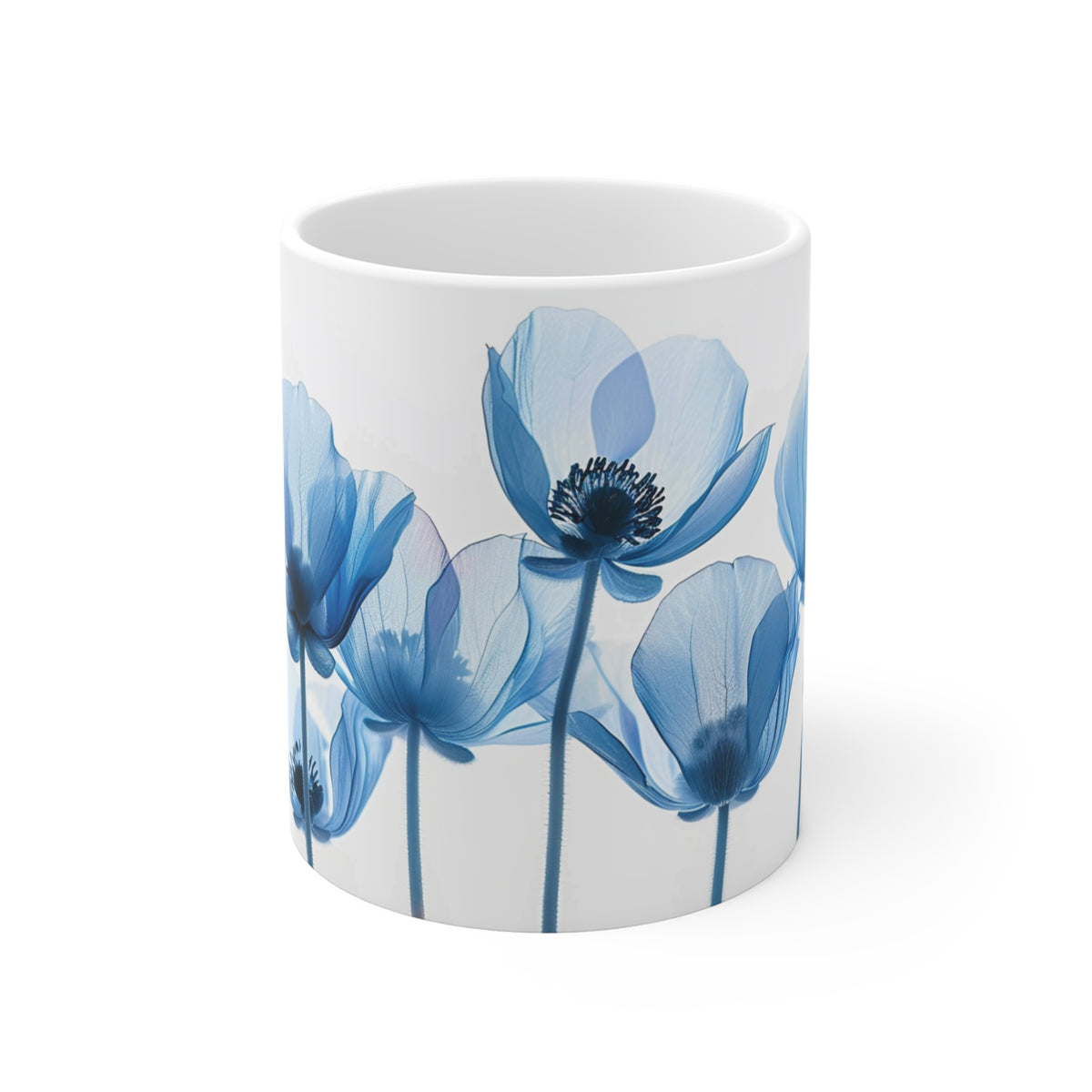 Transparent Flowers Mug, Watercolor Wildflowers Coffee Mug, Gift for her, Spring Mug