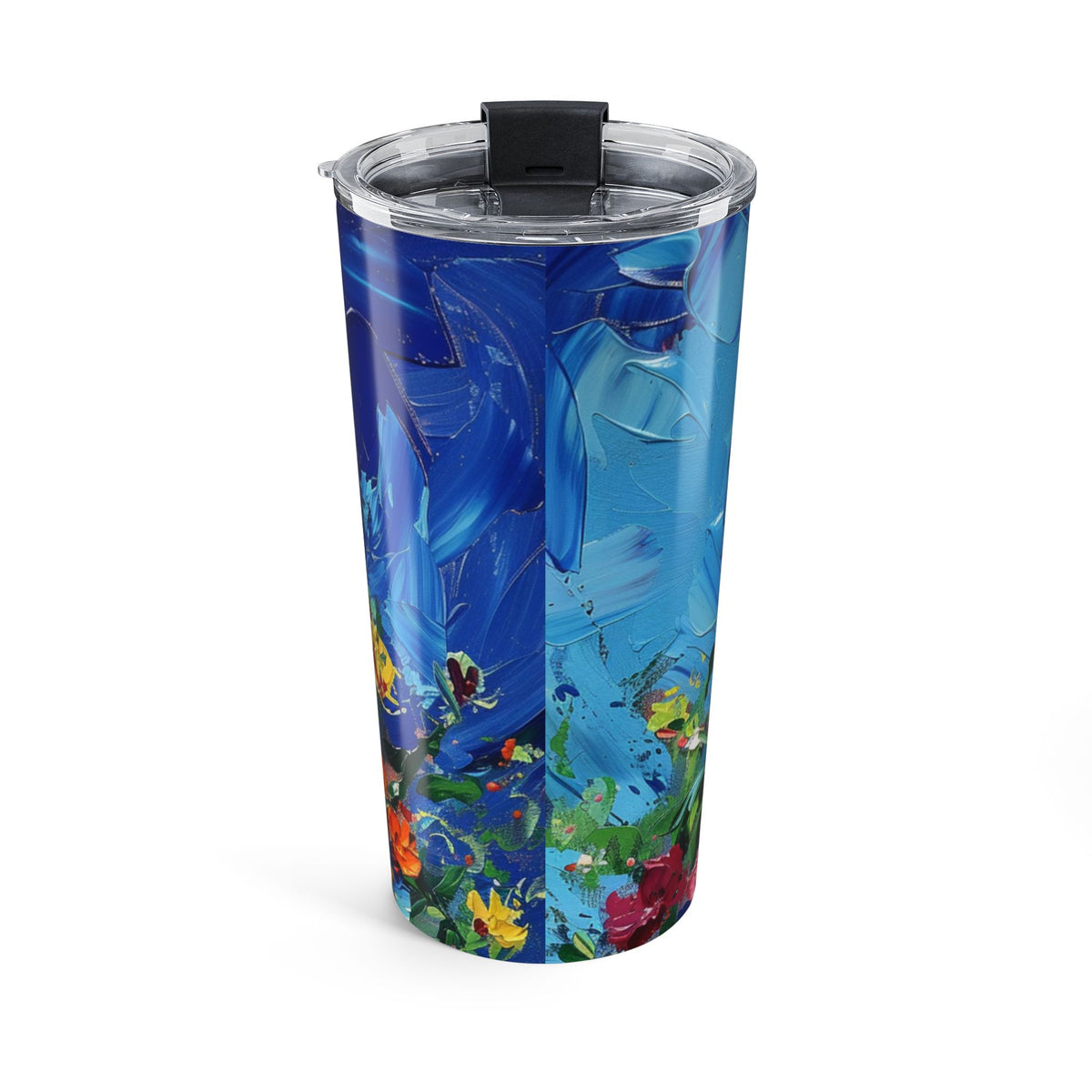 Monet Style Cross and Flowers Tumbler 20oz